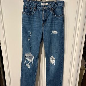 Levi low pro straight Distressed Blue Jeans
